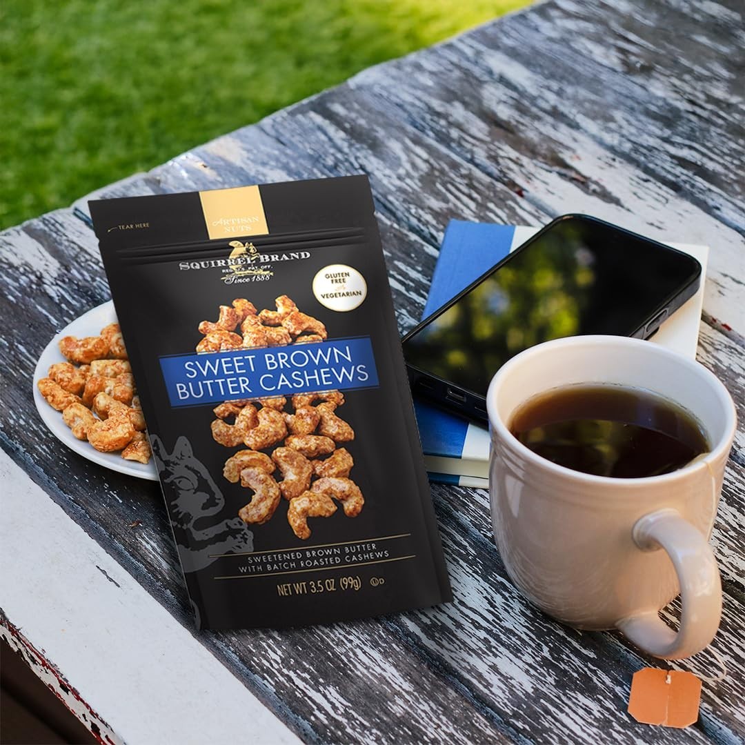 Brand Sweet Brown Butter Cashews,3.5 Ounces Resealable Bag,Gluten Free,Vegeta…