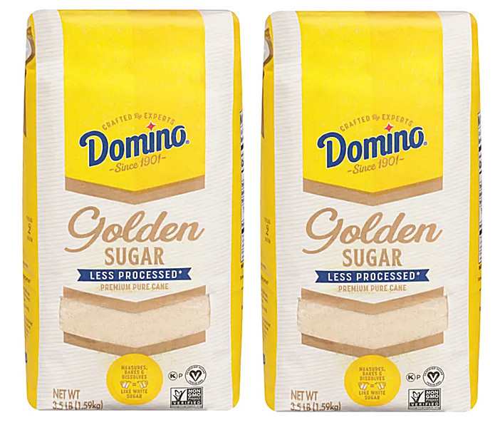 Domino Premium Pure Cane Golden Sugar (Pack of 2) 3.5 lb Bags