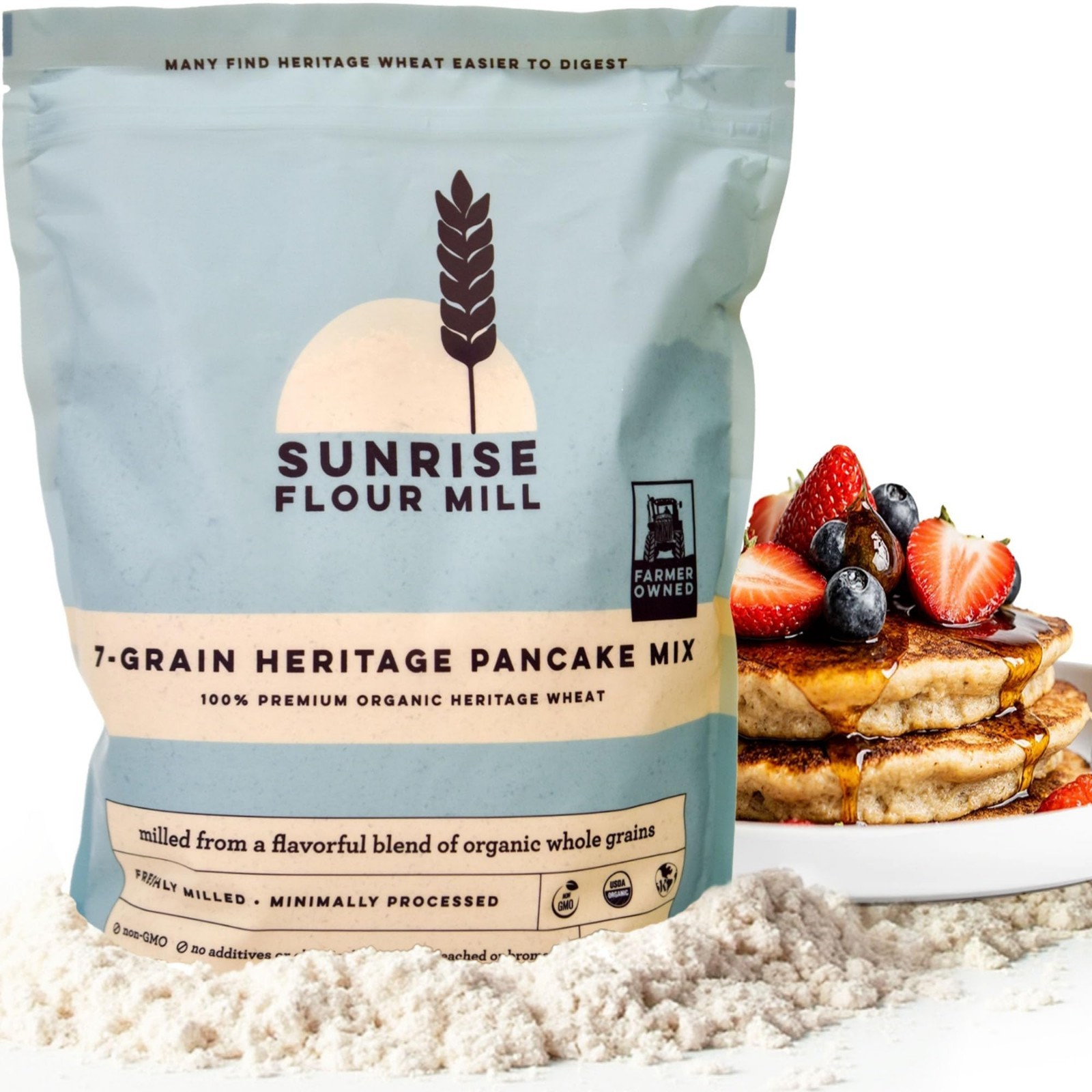Organic 7-Grain Pancake & Waffle Mix – 2 lbs | Fluffy, Easy to Digest, No Additi