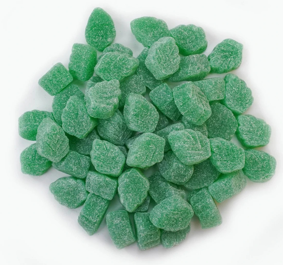 Premium Spearmint Leaves Candy – Soft Minty Gummies – Classic Sweet Treats – 1LB