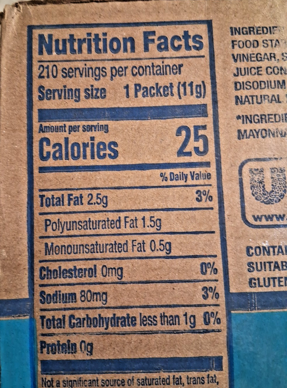 💥 Hellmann’s Light Mayonnaise 210 Stick Packets 3/8 Oz Ea.-FREE SHIP