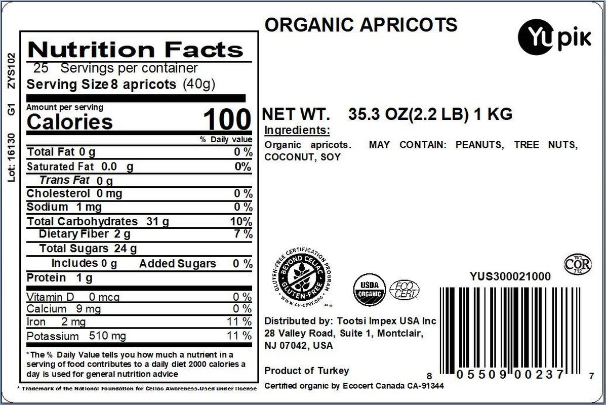 Yupik Organic Apricots, 2.2 Lb (35.2 Oz), Non-Gmo, Vegan, Gluten-Free, Dried Fru