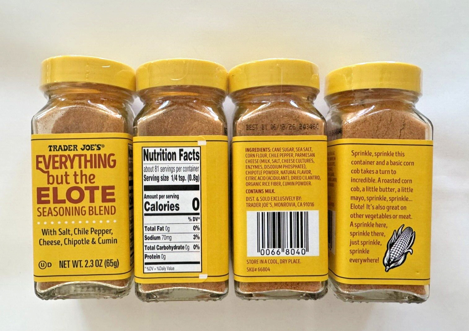4 Pack Trader Joe’s EVERYTHING BUT THE ELOTE Seasoning Blend 2.3oz Each X 4 Jars