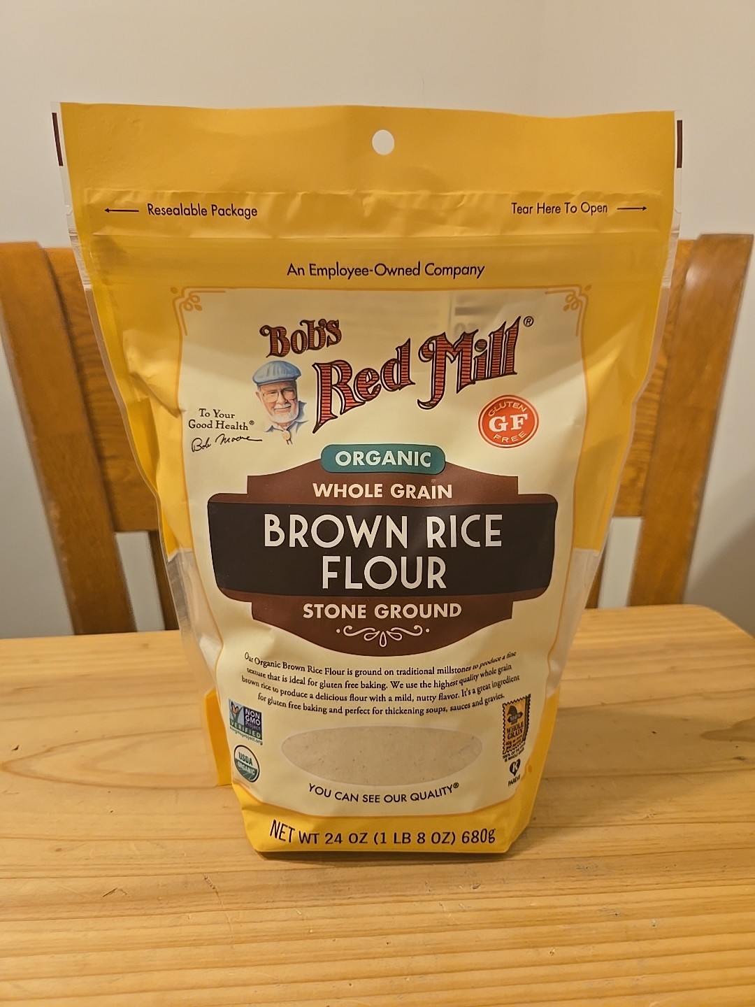 Bobs Redmill Organic Brown Rice Flour, Whole Grain, 24 oz (680 g) EXP 1/3/2027