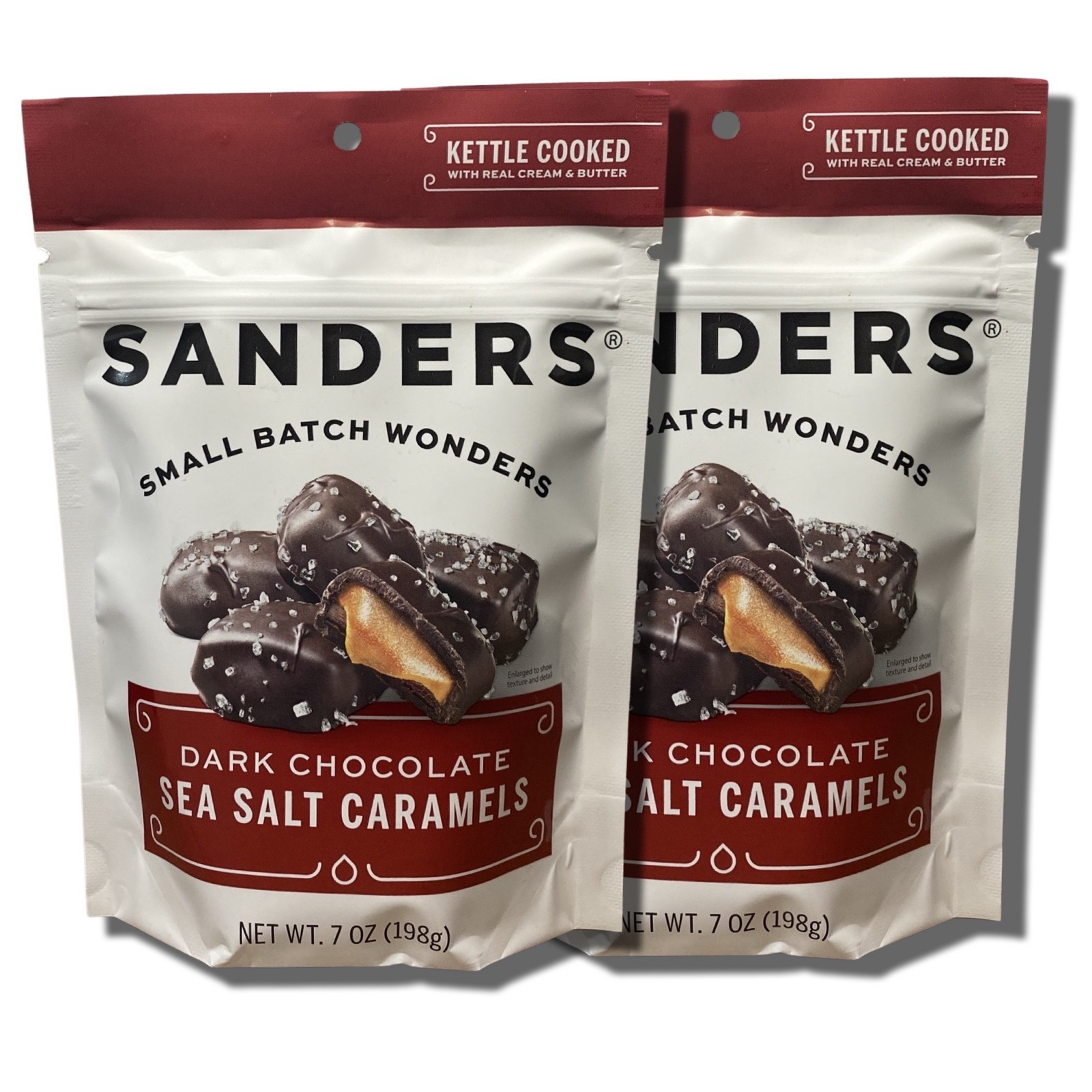 Sanders Small Batch Dark Chocolate Sea Salt Caramels 7 Oz, 2 Packs