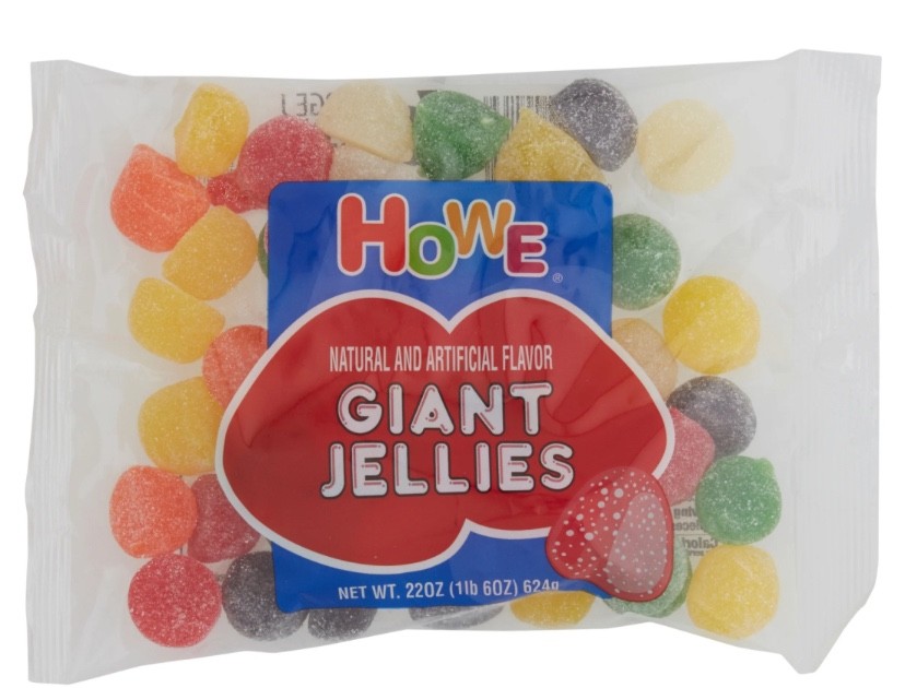6-22 oz bags howe giant jells chewy candy free shipping over 8lbs total