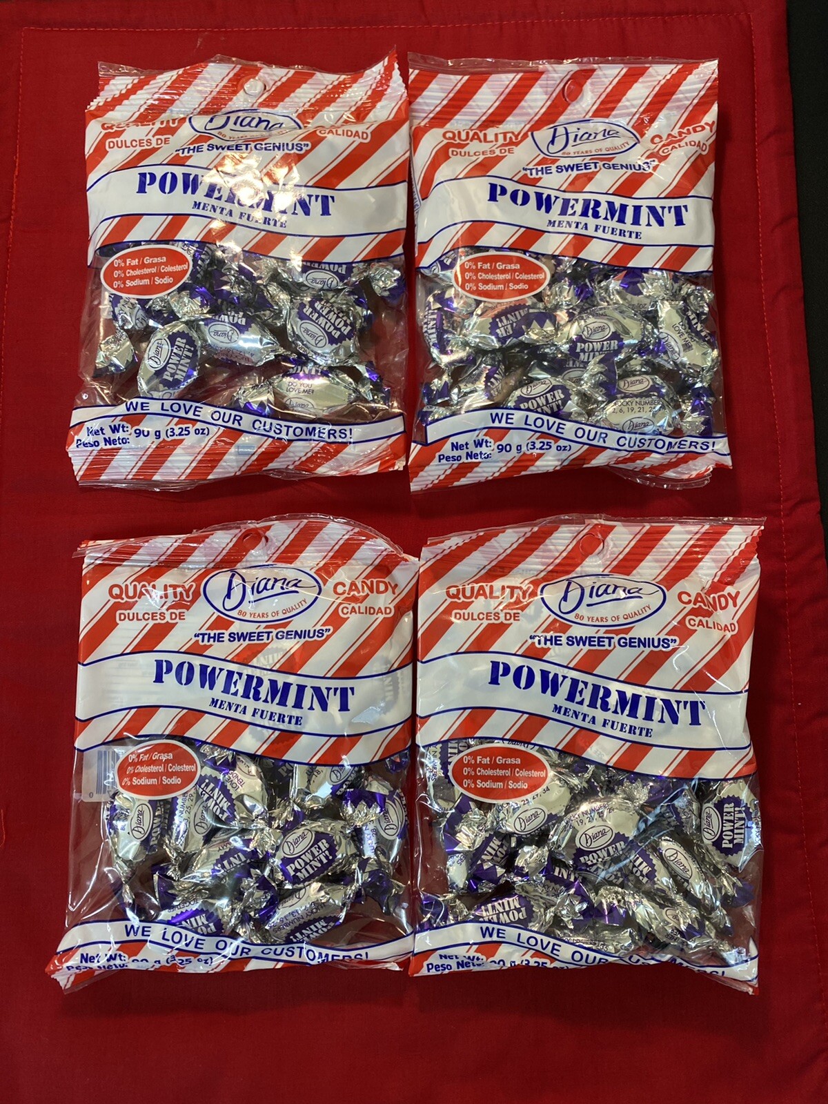 4-Pack Diana Power Mints – 3.25 oz  Super refreshing minty flavor