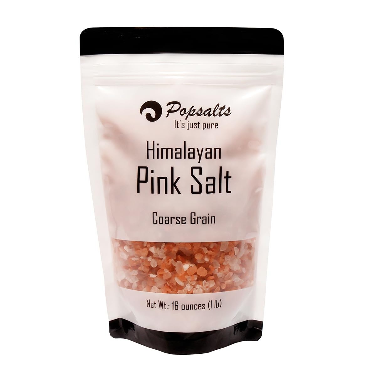 Himalayan Pink Salt (Coarse) in a Convenient 1-Pound Pouch + Acacia Wood Cellar