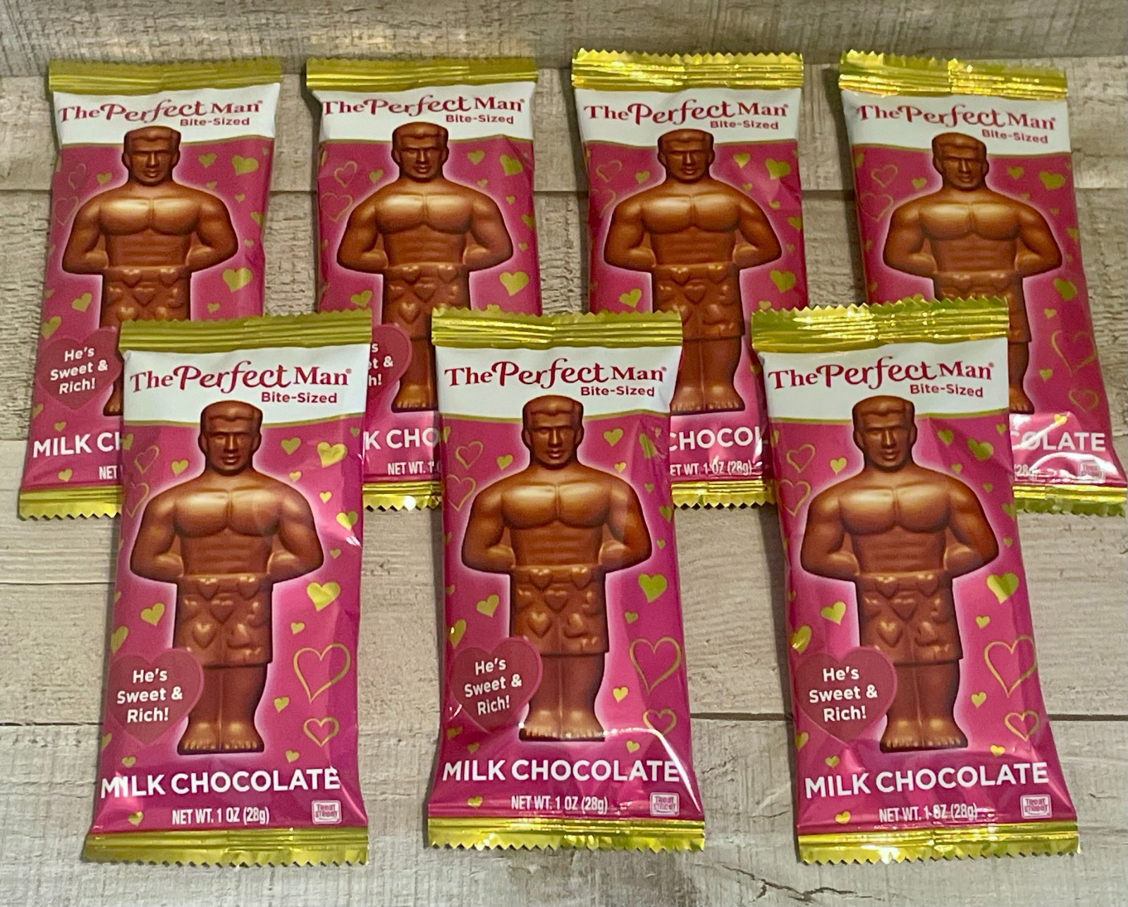 Men’s Gifts The Perfect Man Milk Chocolates Bite Sized 1 oz. (X 7 Pack)