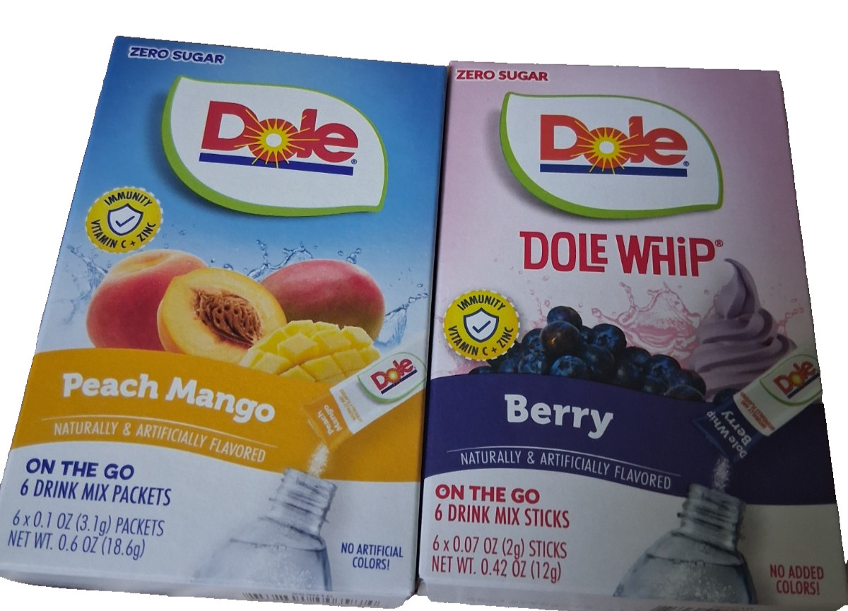 Dole peach mango and berry drink mix sticks 6×0.07 oz