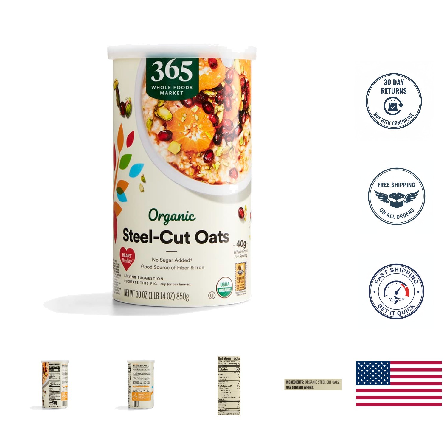 -Friendly Organic Steel Cut Oats, 30 Ounces – Rich in Flavor and Nutrition