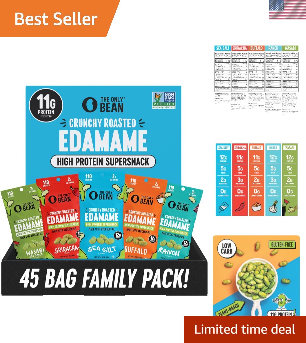 Delicious Edamame Snack Variety Pack – Low Carb, High Protein & Dairy Free