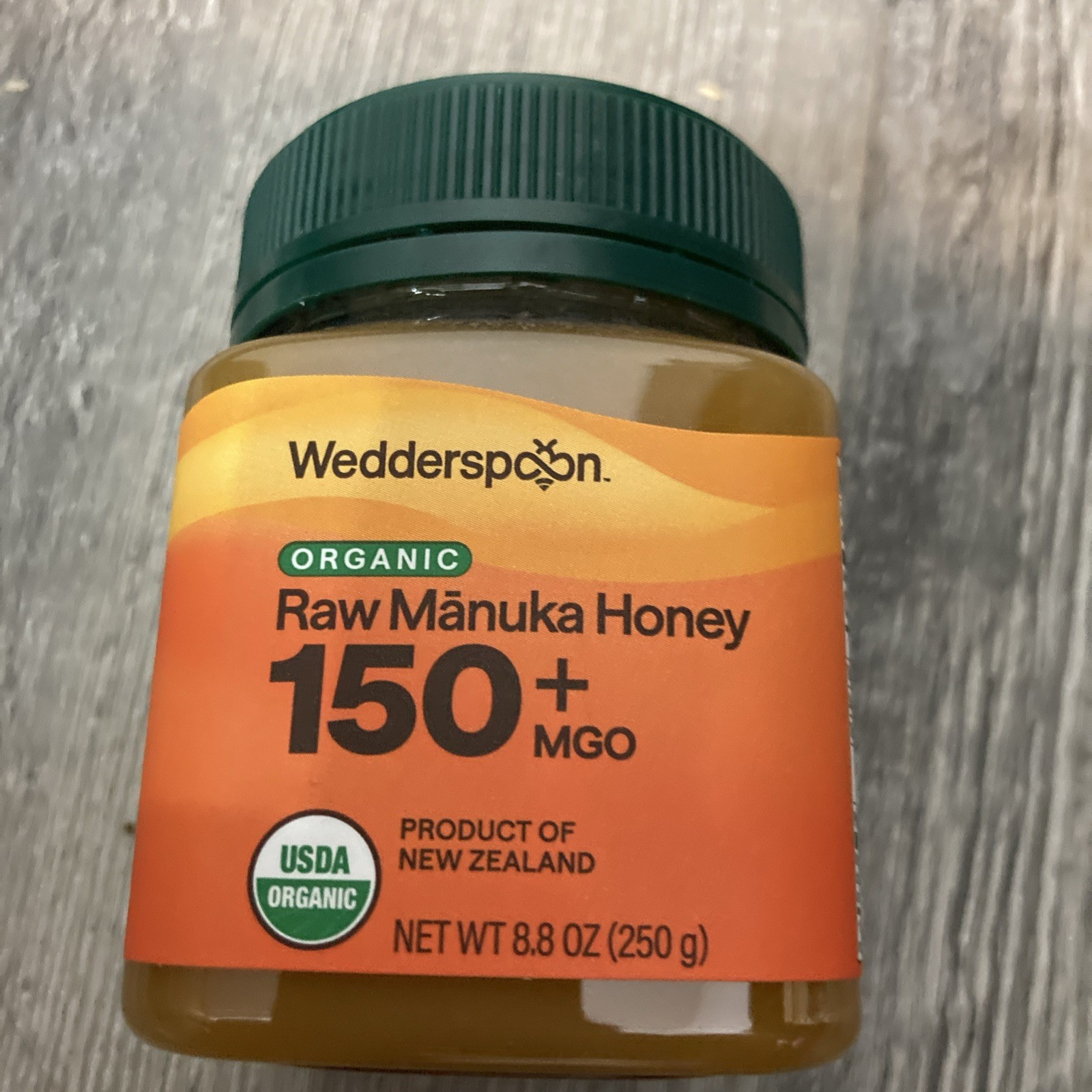 Wedderspoon Organic Raw Manuka Honey – 150+ MGO – 8.8 oz (250g)