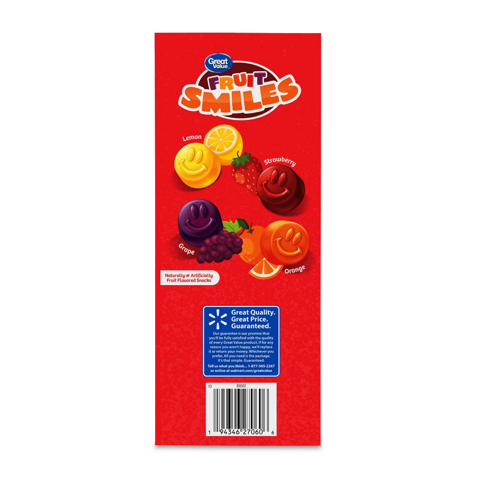 Great Value Fruit Smiles Snacks, Original Flavor, 40 Count, Free Shipping@