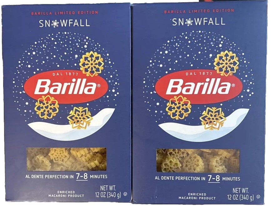 Barilla Snowflakes Pasta Limited Christmas Holiday Pasta Snowflakes