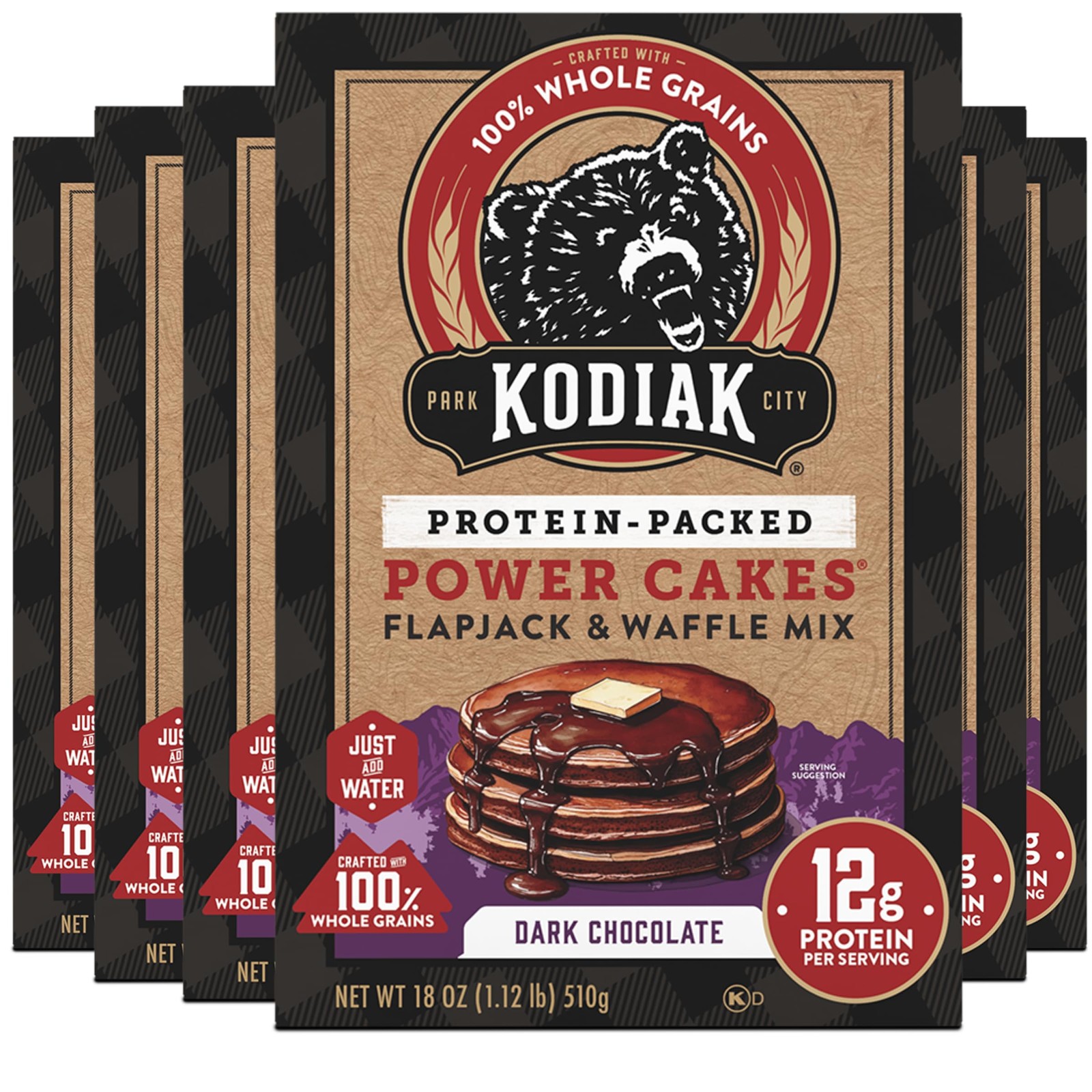 Protein Pancake Power Cakes, Flapjack and Waffle Baking Mix, Dark Chocolate, 18