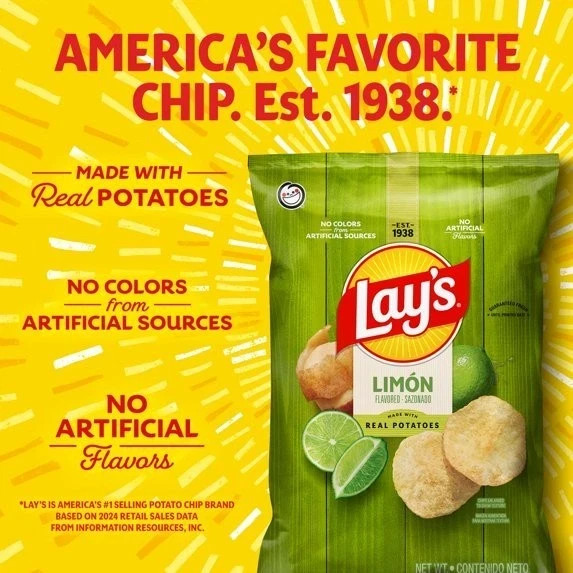 Lay’s Limon Flavored Potato Chips, Party Size, 12.5 Ounce Bag
