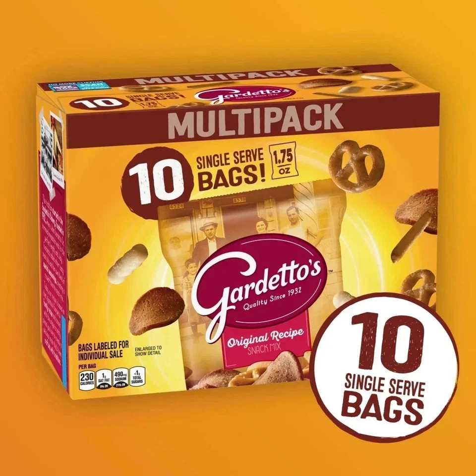 Gardetto’s Original Recipe Snack Mix, Single Serve Bags Multipack, 10 Ct, 17.5oz