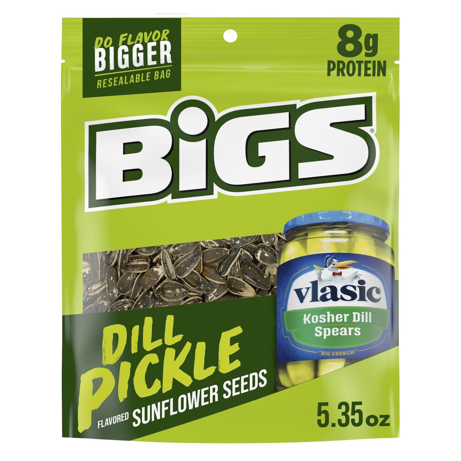 BIGS Sunflower Seeds, Vlasic Dill Pickle Flavor, 5.35 Ounce (Pack of 1)