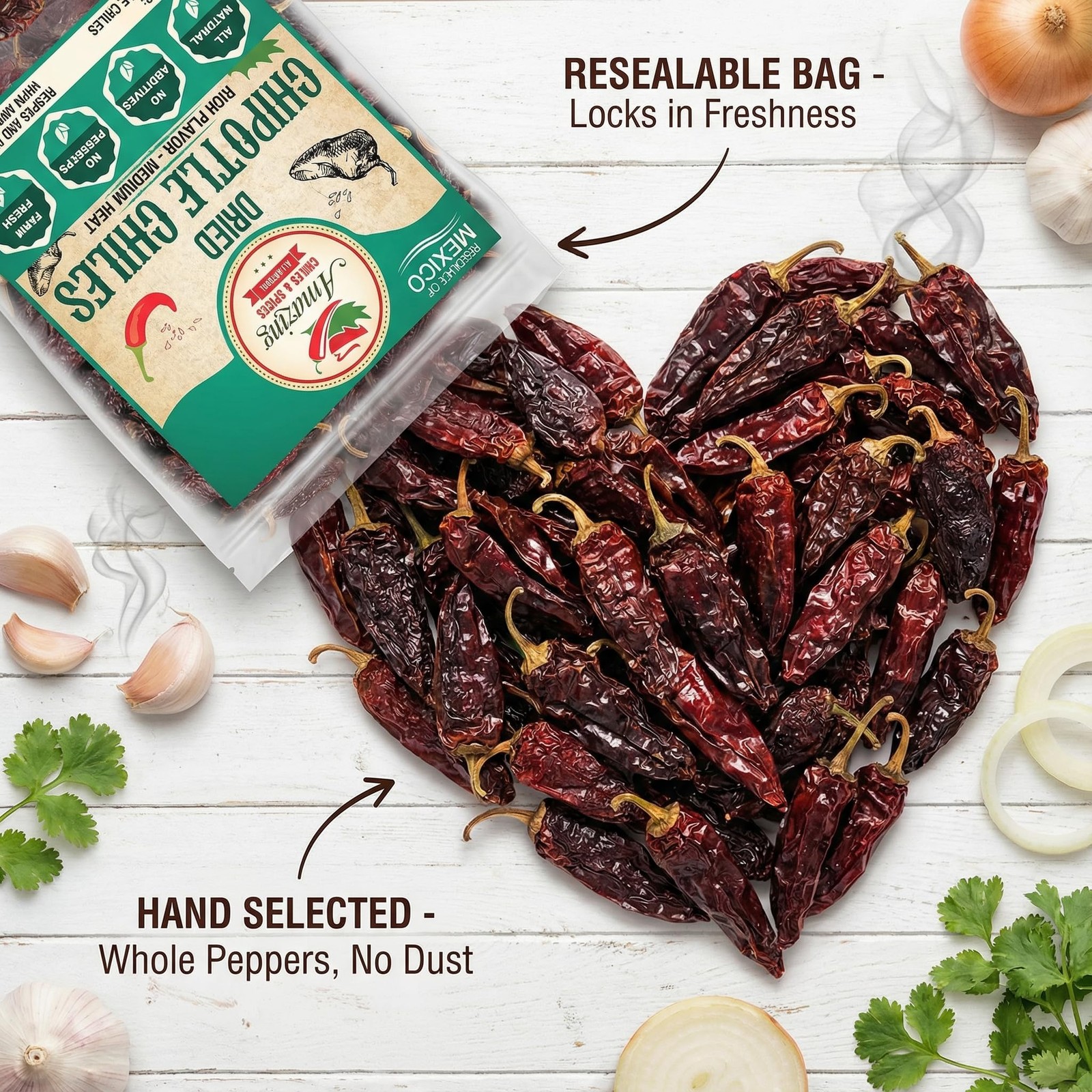 Dried Chipotle Morita Chile Peppers 4 oz – Robust Smokey 4 Ounce (Pack of 1)