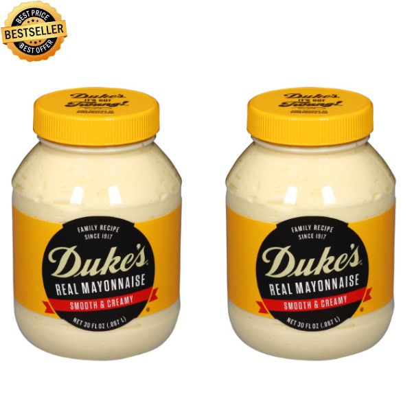 (2 PACK) Duke’s® Real Mayonnaise, 30 oz Jar, Smooth & Creamy Mayo
