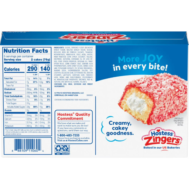 Hostess Raspberry Zingers Cakes- 10ct/13.4 oz Carton FREE SHIPPING 2 packs