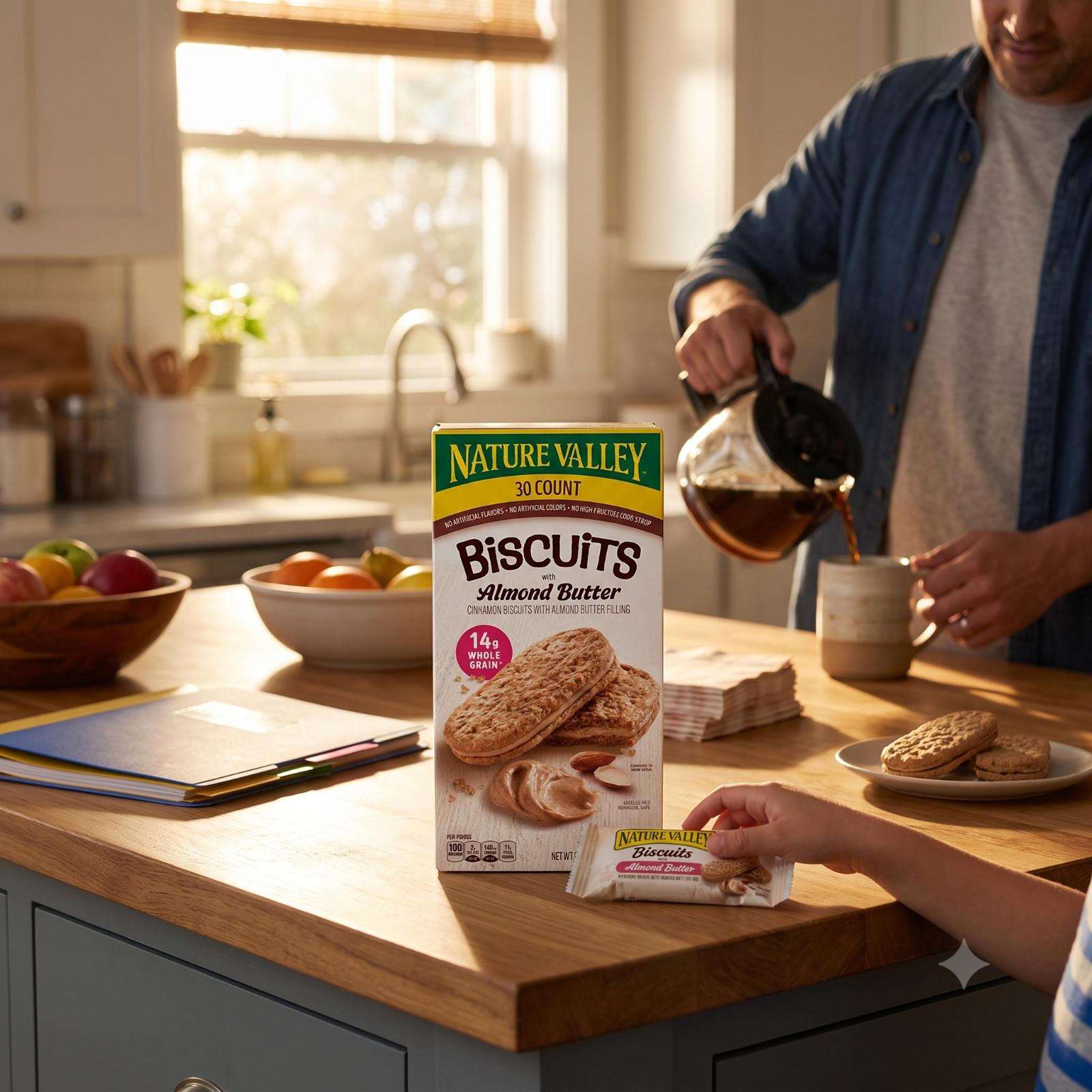 2 Pack Nature Valley Biscuits with Almond Butter, 1.35 oz, 30-count