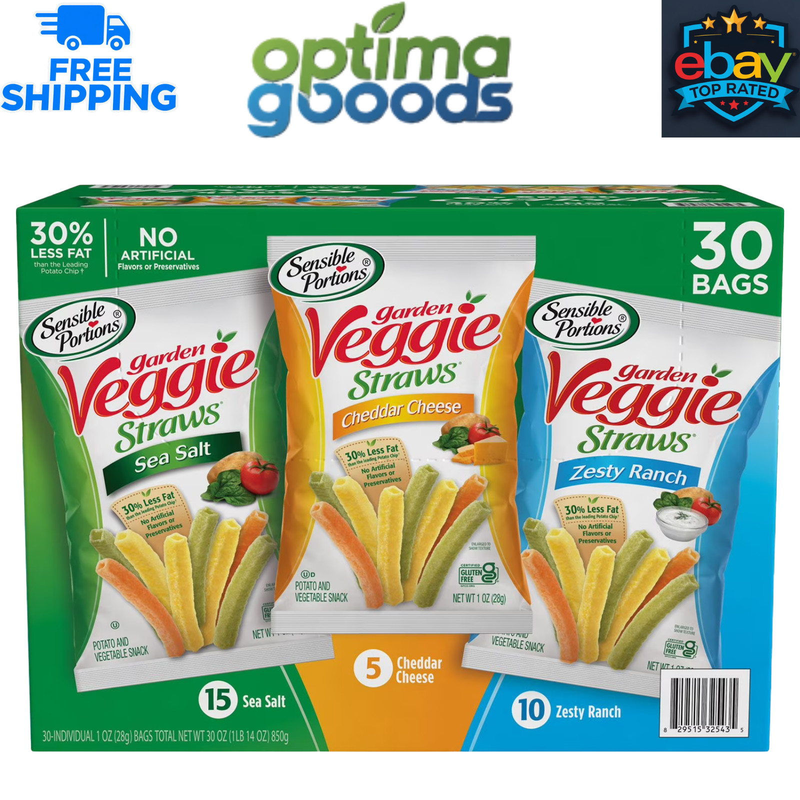 Sensible Portions Garden Veggie Straws Variety Pack, 30 pk. – Non-GMO Snack Bags