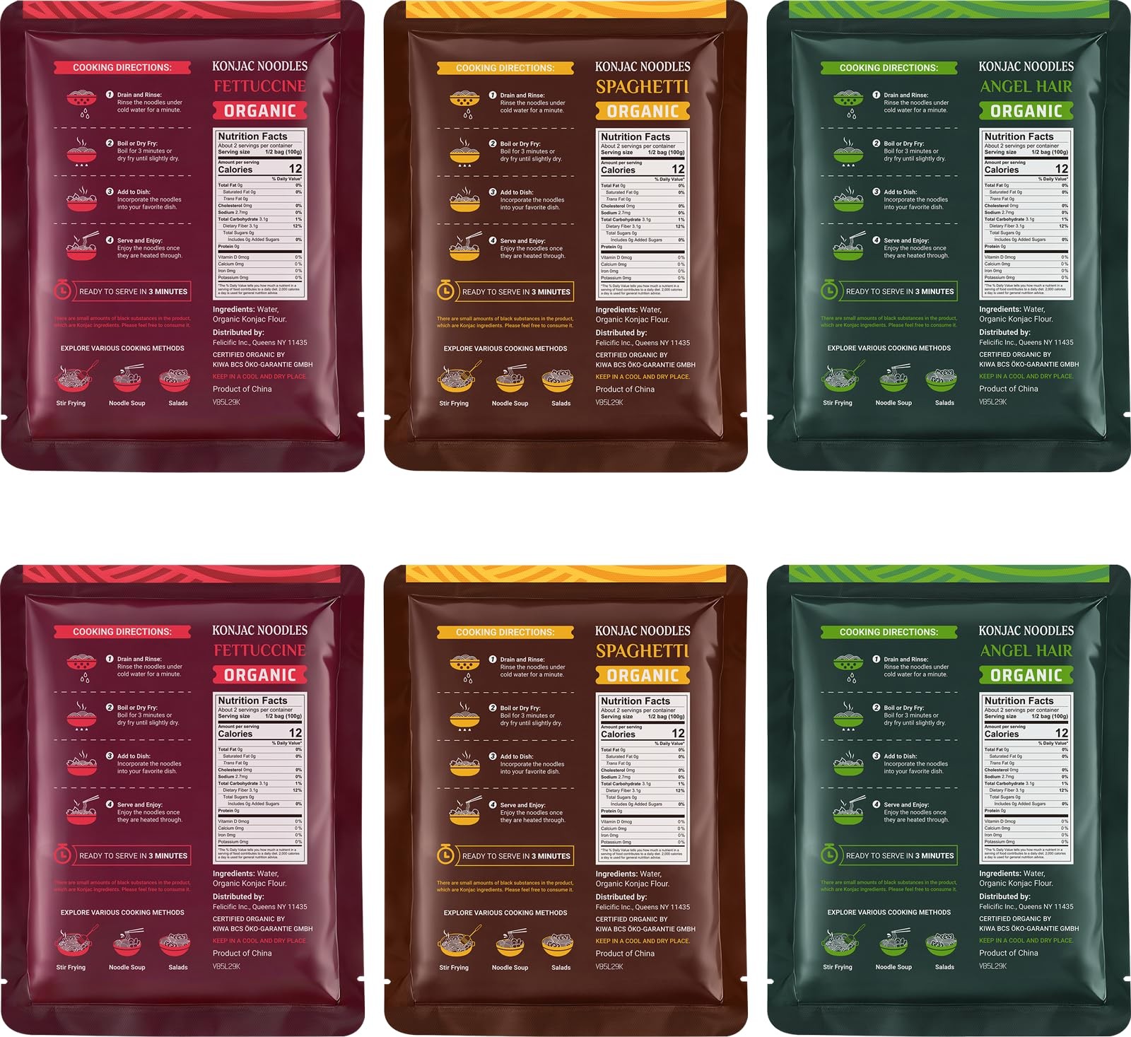 52USA USDA Organic Konjac Shirataki Noodle, Low Carb Pasta 52.8 Oz, 6 Pack 3 …