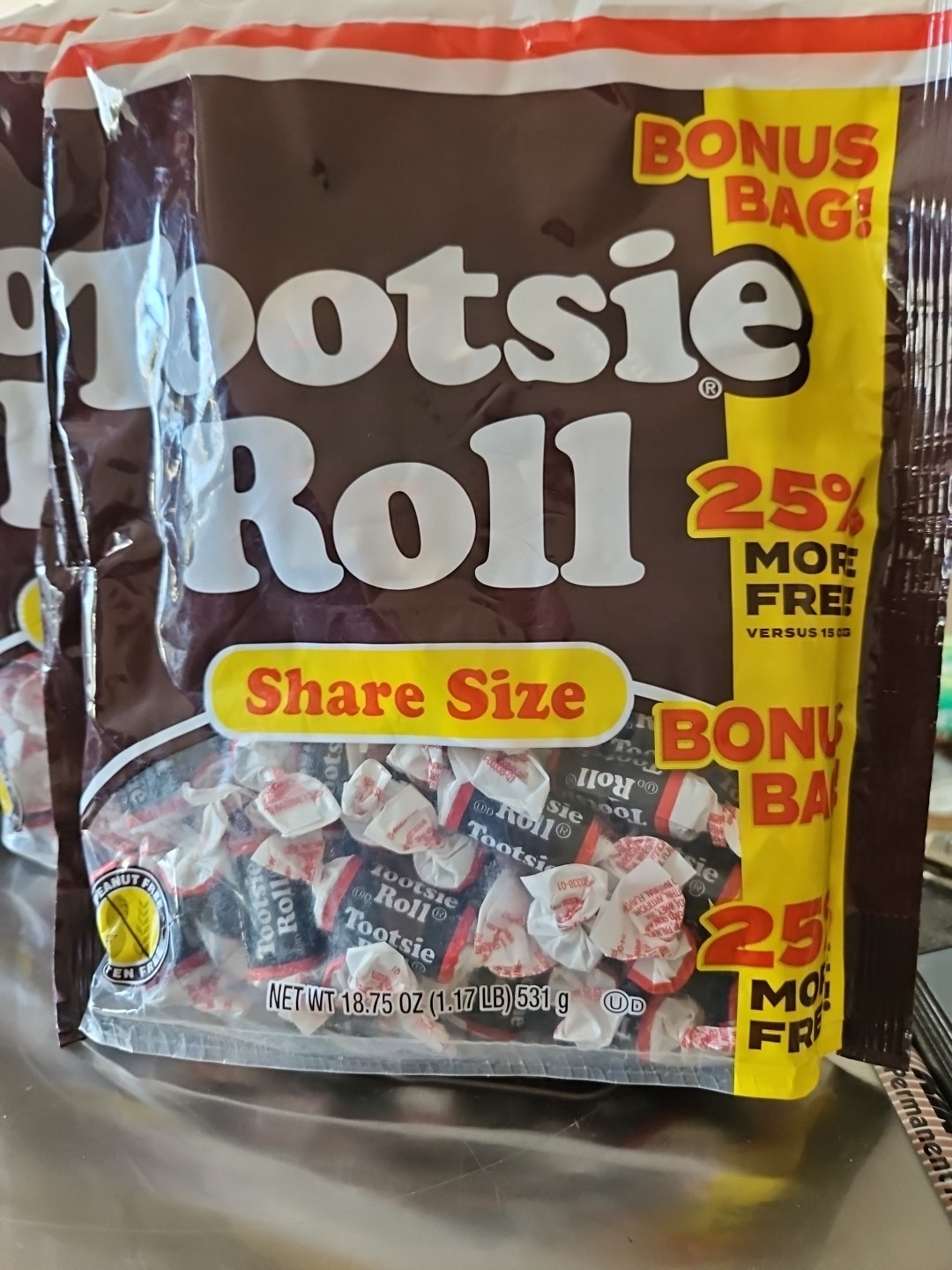 Lot Of 3! Tootsie Roll Midgees, 18.75oz Ea Gluten-Free& Peanut-Free Over 3lbs!