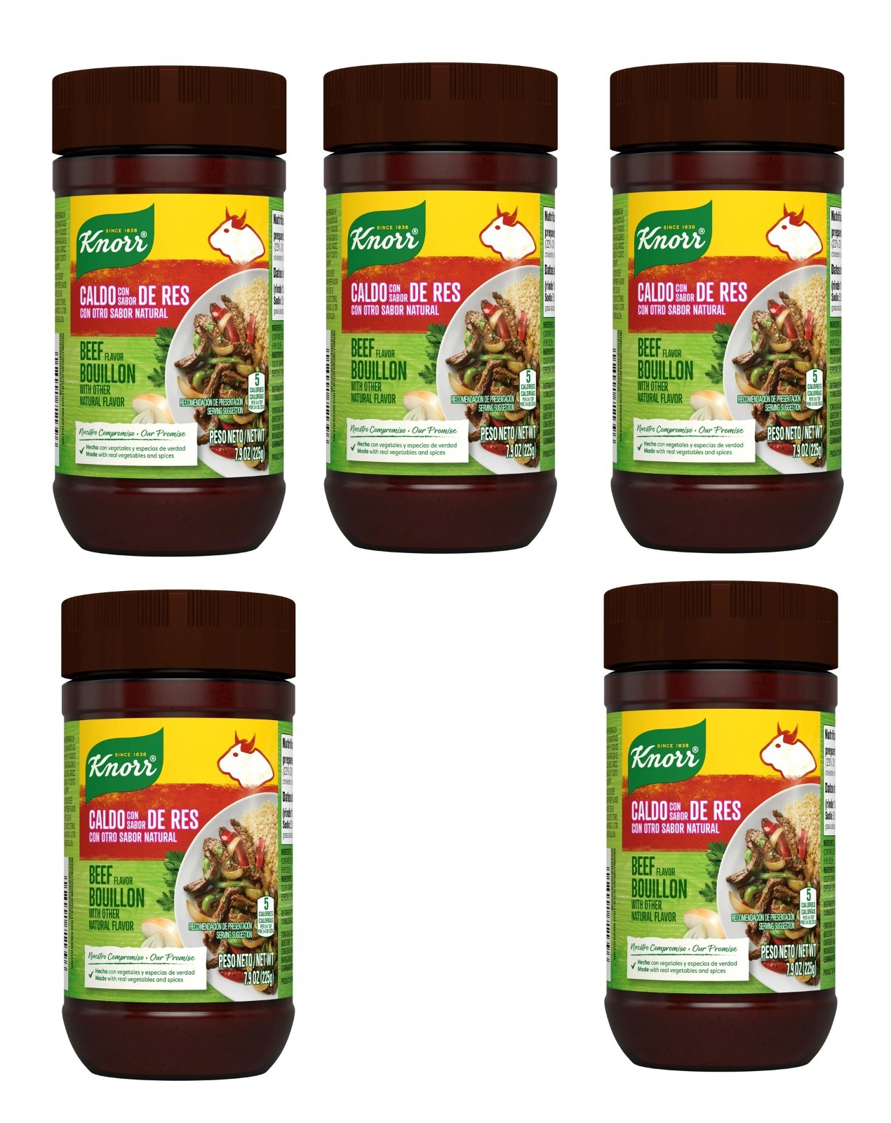 Knorr Beef Bouillon Paste 7.9 oz Jar – 5 Pack Shelf-Stable Granulated Beef Base