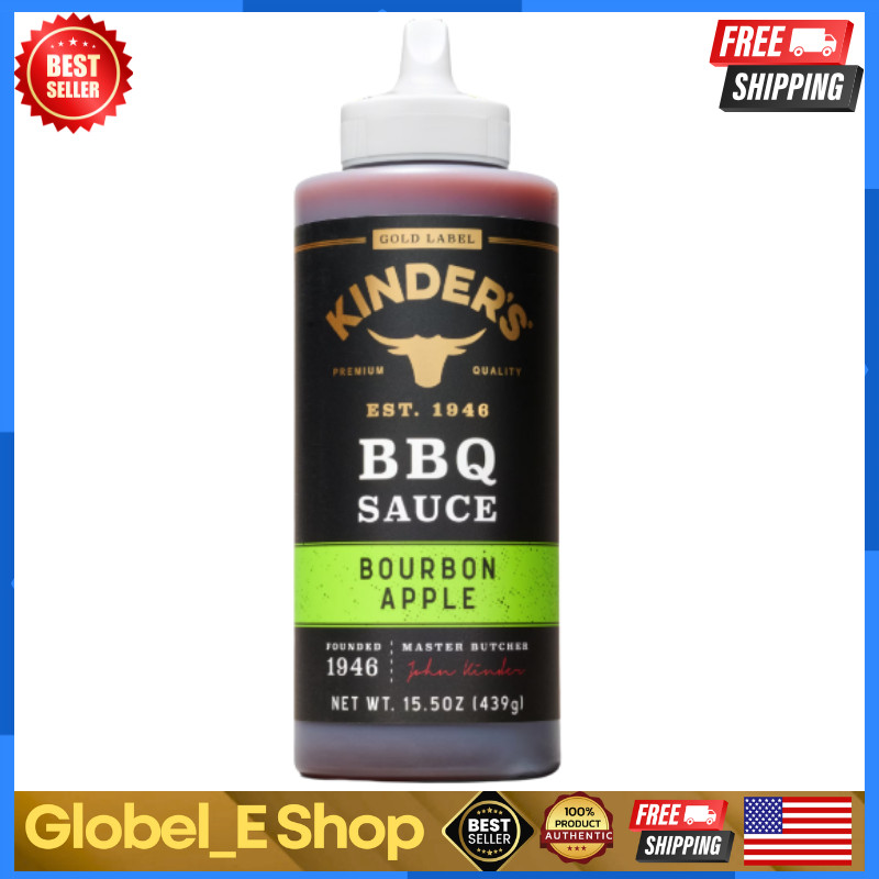 Kinder’s Gold Label Bourbon Apple BBQ Sauce, 15.5 oz Squeeze Bottle