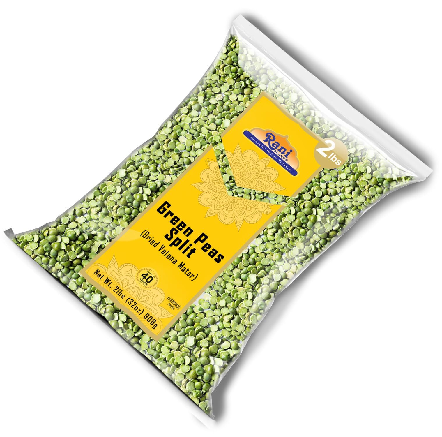 Rani Green Peas Split, Dried (Vatana, Matar) 32oz (2lbs) 907g