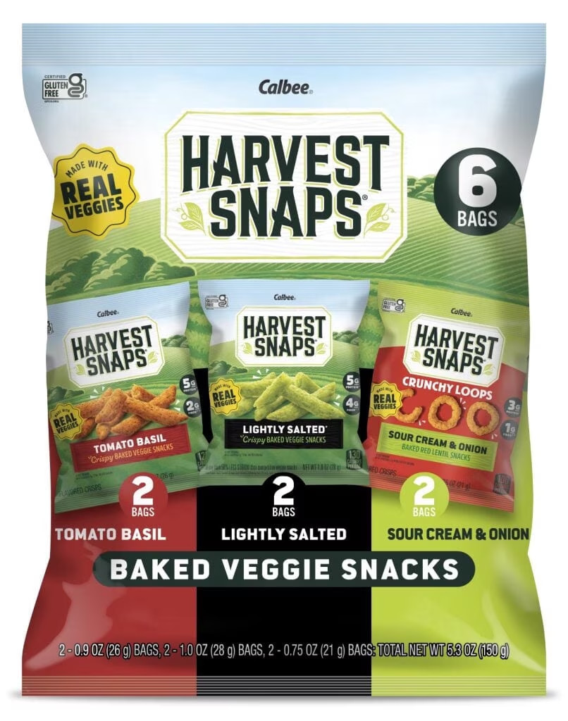 Baked Veggie Crisps Gluten Free Variety Snack Bags 3 Flavors 5.3 oz 6 Count