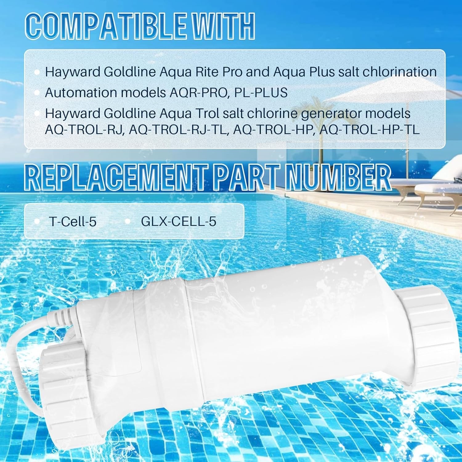 T-Cell-15 Salt Water Pool Chlorinator System 40,000 Gallons for Inground Pool…
