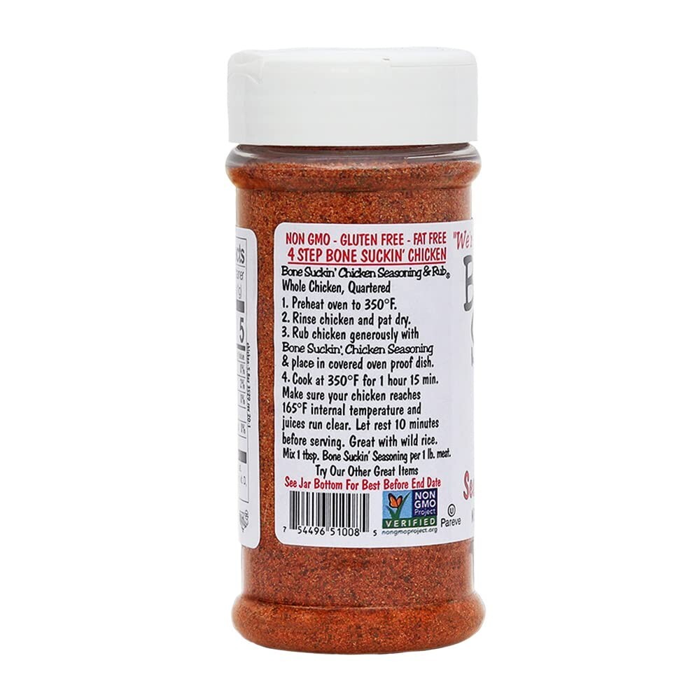 Bone Suckin’ Sauce BBQ CHICKEN RUB Spice Seasoning 5.8oz Shaker Jar Not Salty!