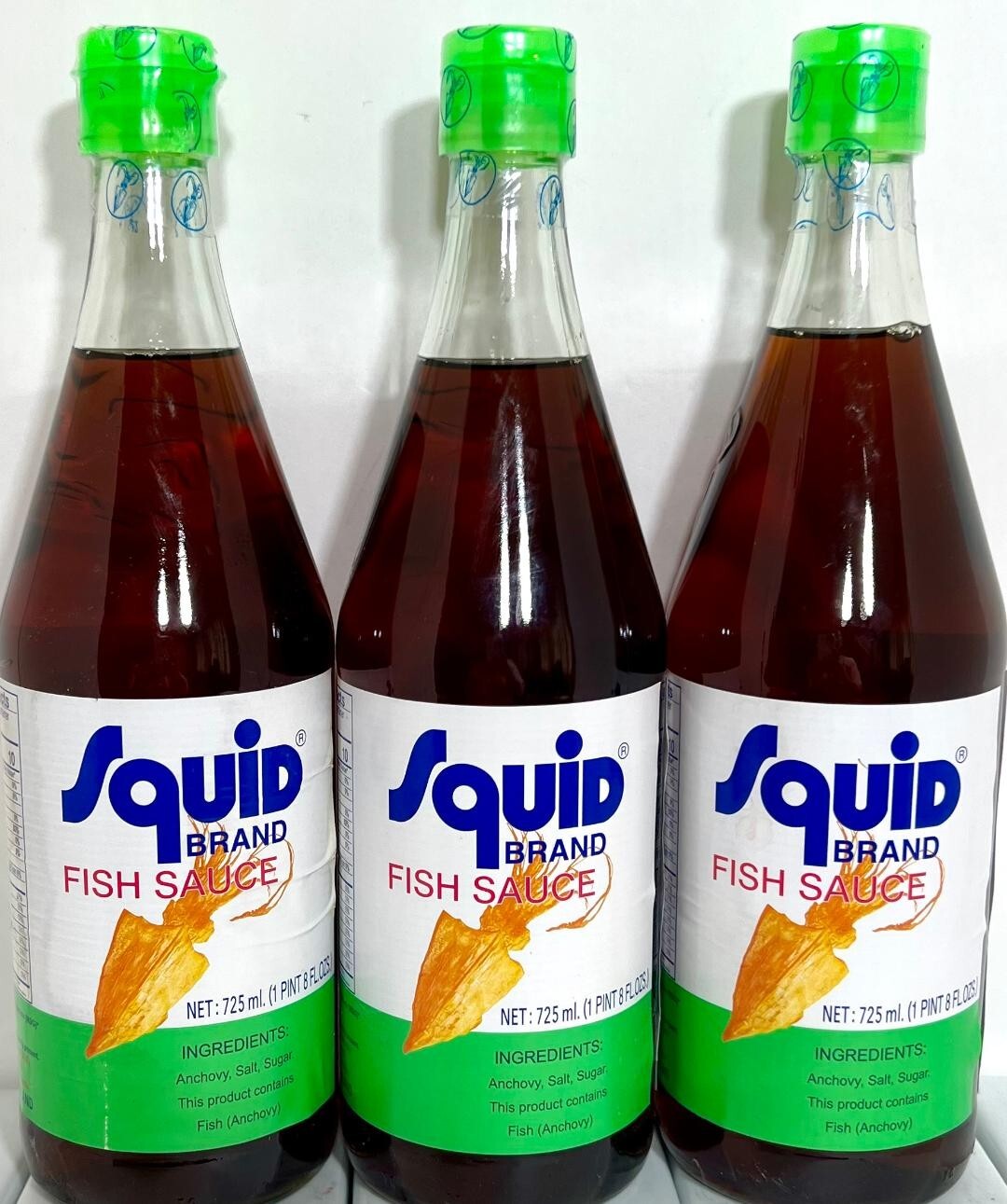 Squid Brand Fish Sauce Gluten Free, No MSG Added 24oz (Pack of 3)~10/21/2027