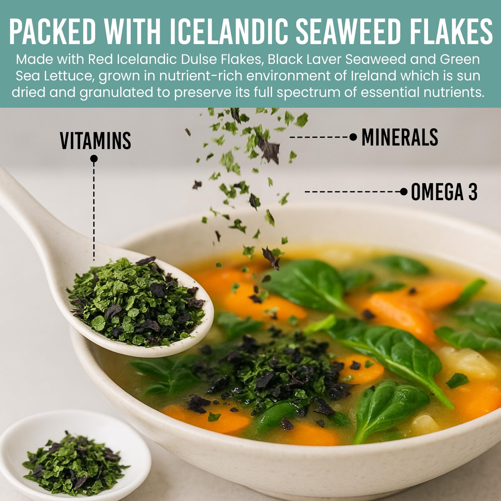 Organic Seaweed Flakes by | Wild Harvested in Ireland | Red Atlantic Dulse, B…