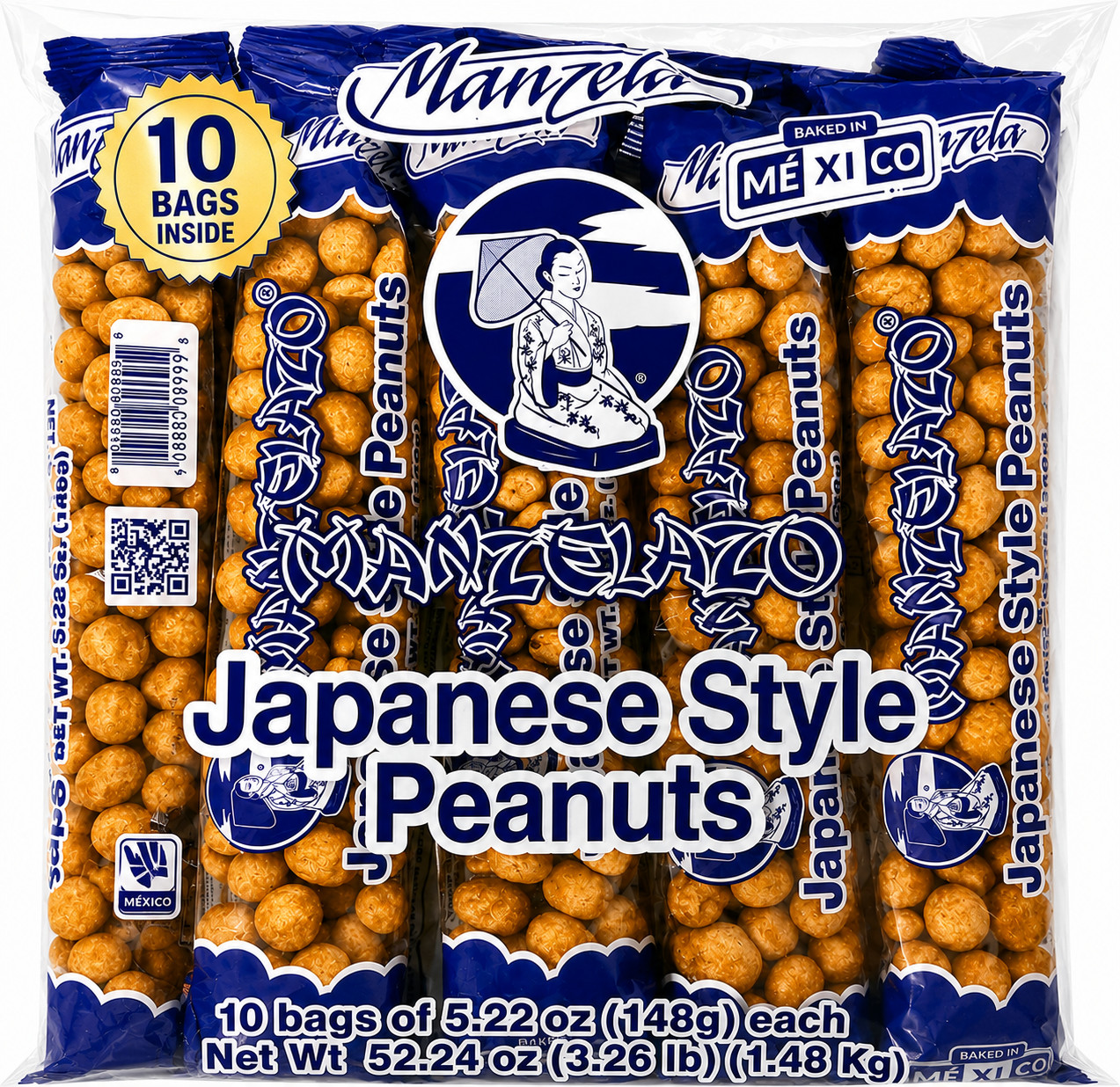 Japanese Style Peanuts Mexican Snack Manzela Spicy Peanuts 10 Pack 52oz