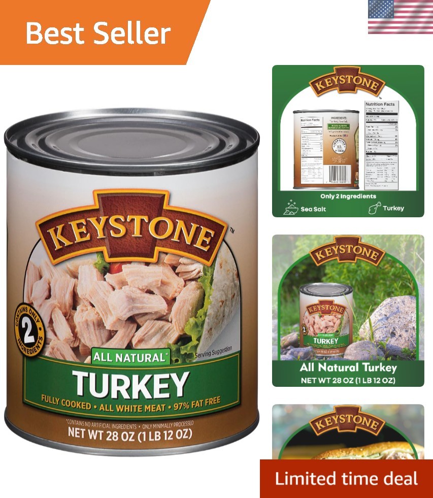 Ready-to-Eat 28 Oz Canned Turkey – Lean, Gluten-Free, and Versatile Meal Base