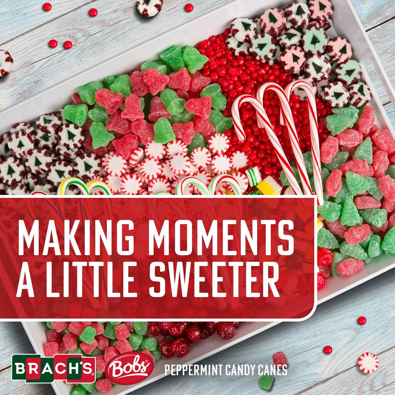 Brachscandy Canes Peppermint – Individually Wrapped Bulk Christmas Candy Canes –