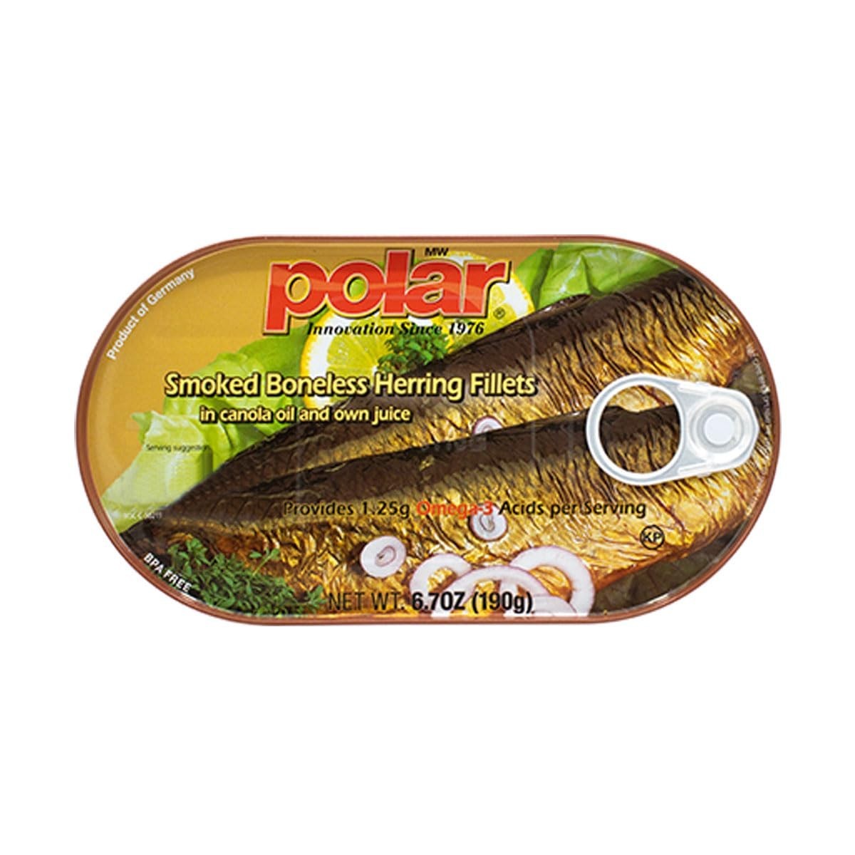 Savory Smoked Herring in Vegetable Oil – 6.7 oz Can, Pack of 12 – Wild Caught