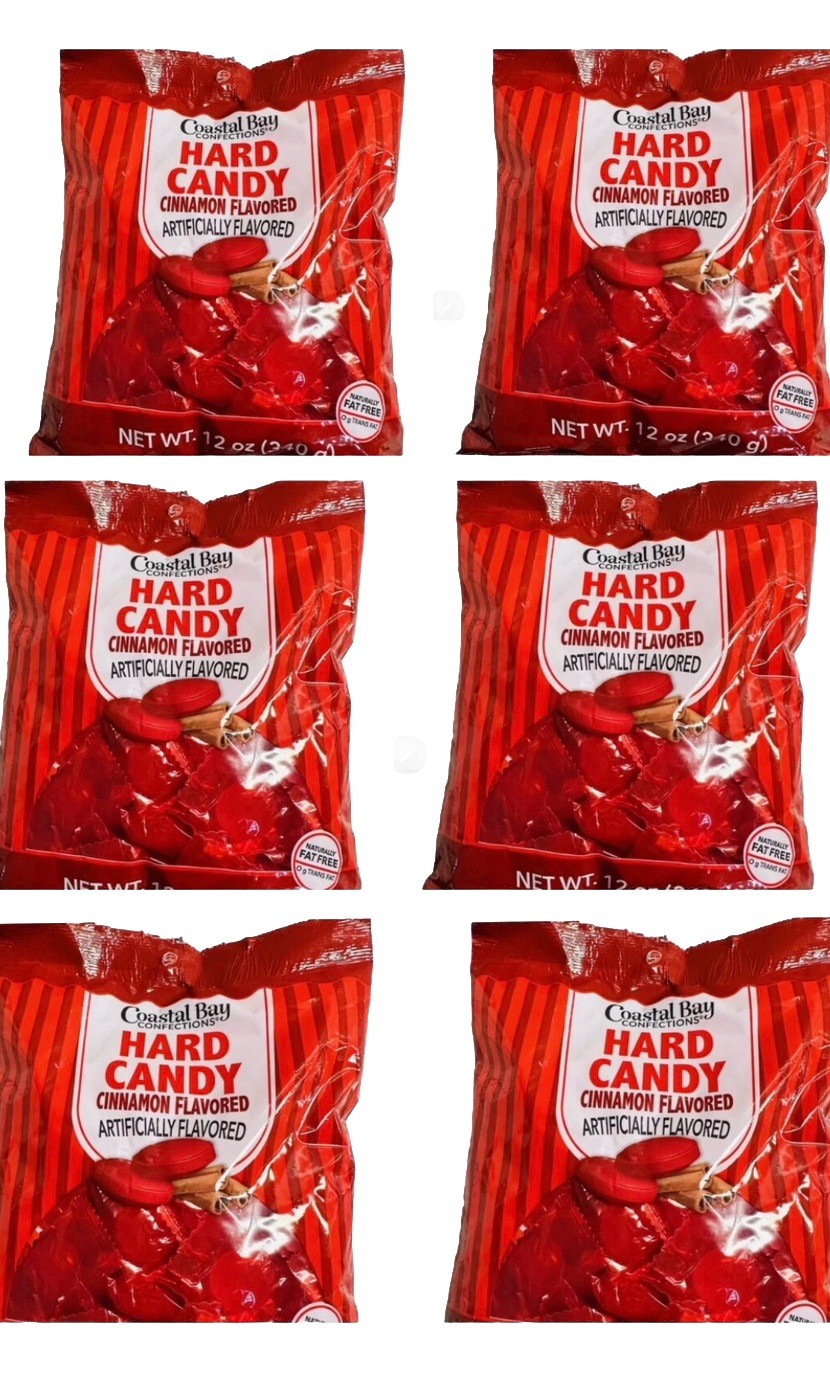 6 Bags Hard Candy Individually Wrapped Cinnamon Flavored Coastal Bay 12oz