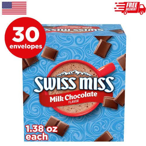 Swiss Miss Milk Chocolate Hot Cocoa Mix 30 Count 1.38 oz Packets Instant Drink