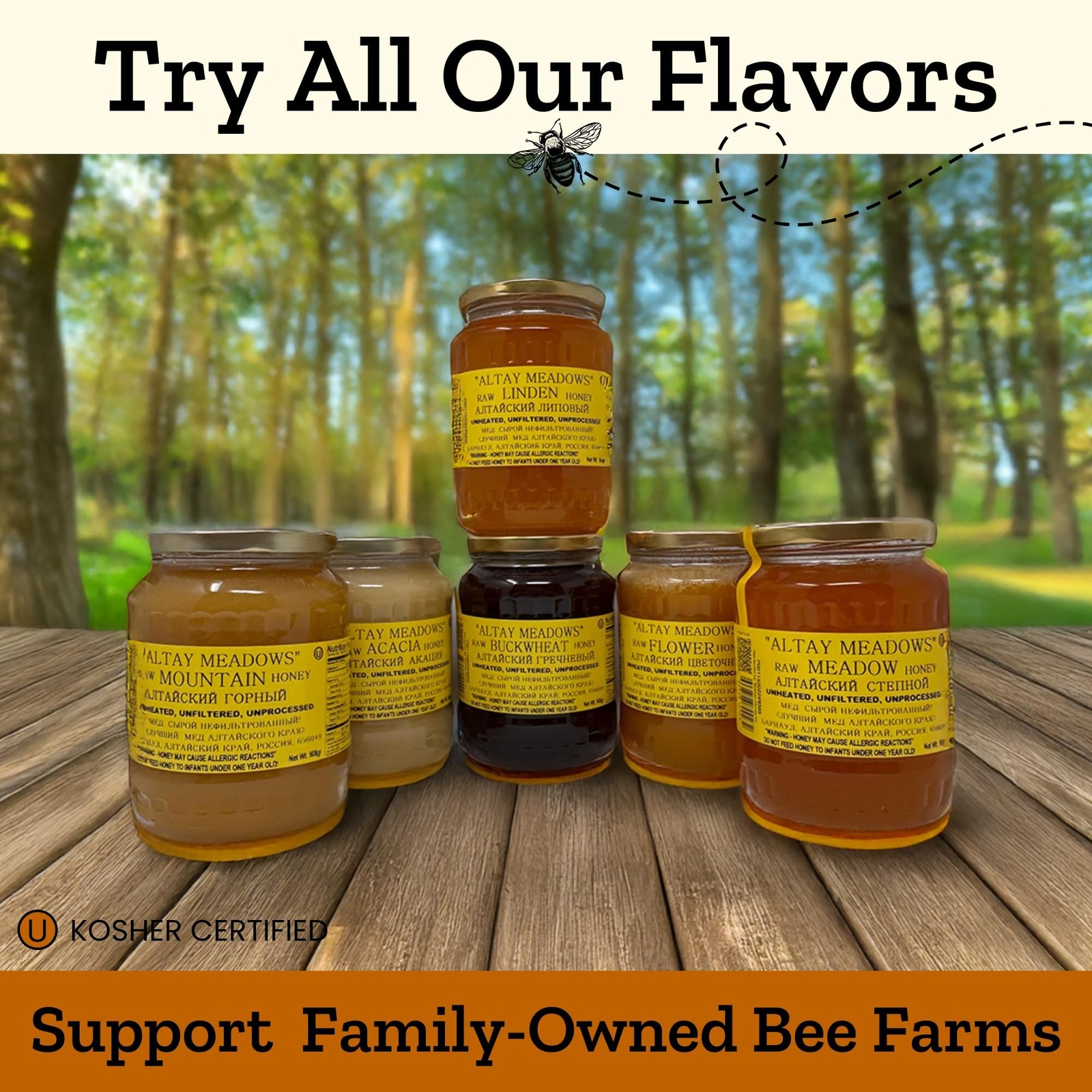 Altay Raw Acacia Honey – 100% Pure, Unfiltered, Unpasteurized, Ethically Sour…