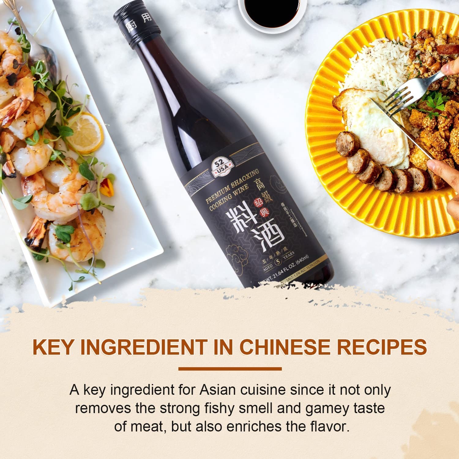 Shaoxing Cooking Wine 21.64 Fl Oz, Chinese Asian Cooking Wine, Shao Hsing Rice