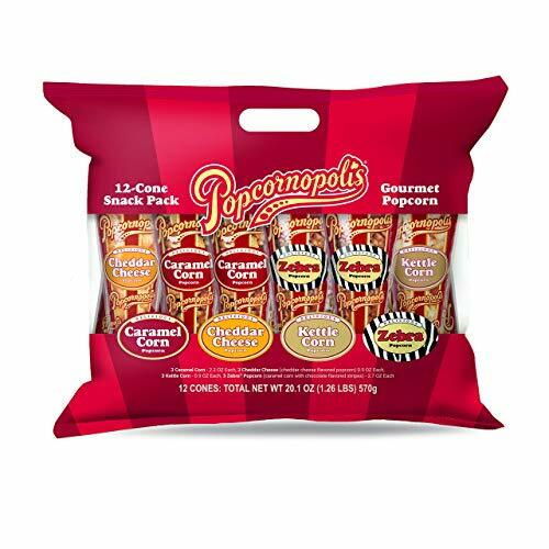 Popcornopolis Popcorn 12 Cone Snack Pack (Gift cone) Assorted Flavor Names
