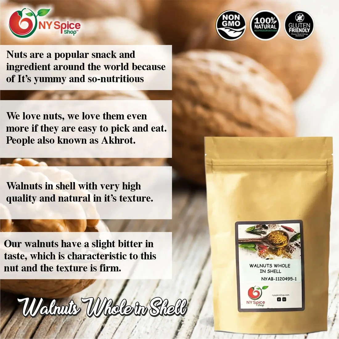 Shelled Walnuts Whole in Shell Walnuts by NY Spice FREE SHIP