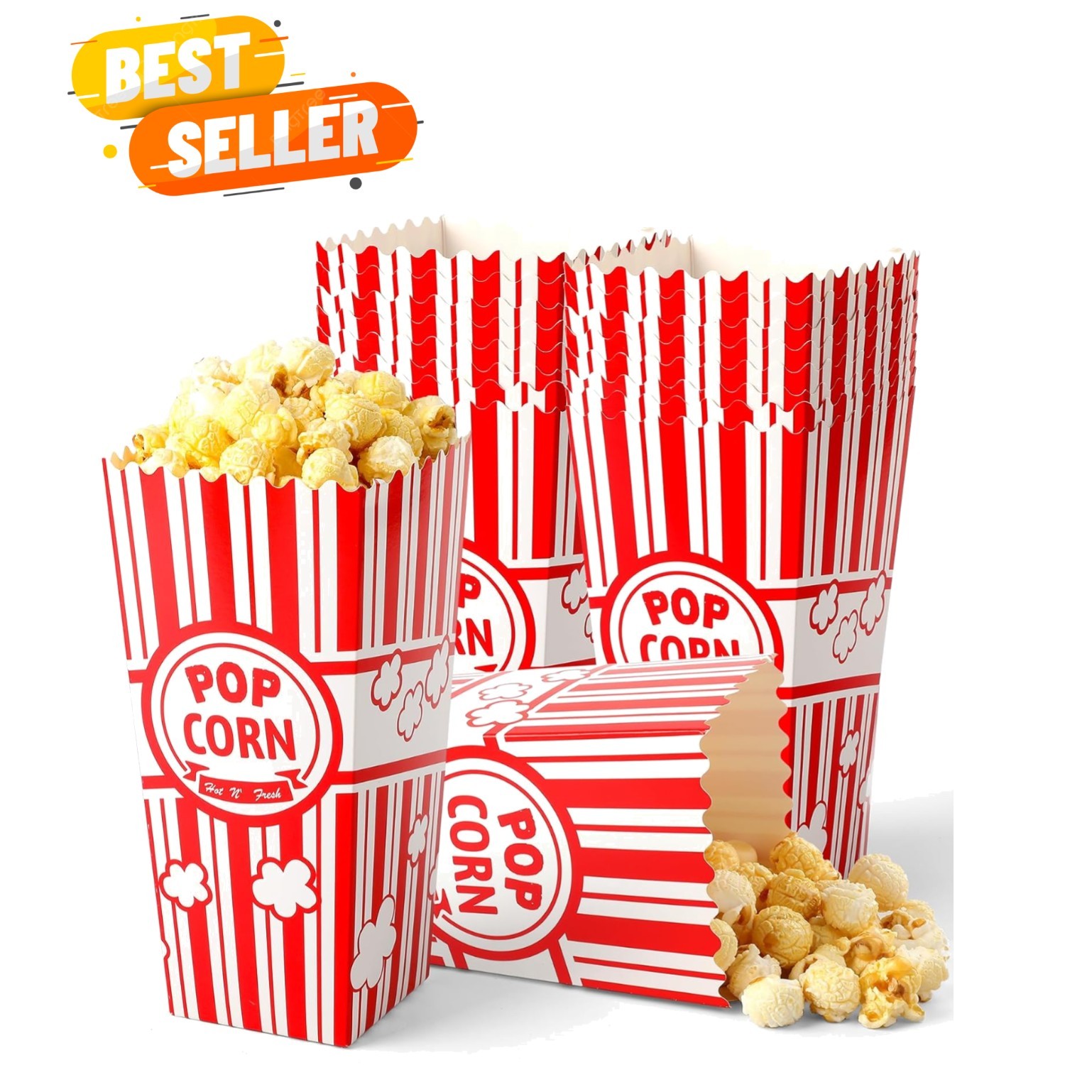 Lightweight and Portable 20-Pack Popcorn Boxes – 46 Oz for Circus & Celebrations