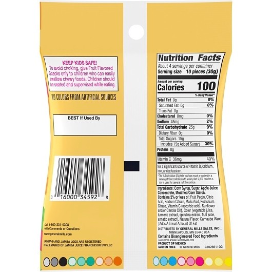 Jamba Mango- A-Go-Go Fruit Flavored Snacks, 4.2 Ounce, 12 Per Box, 3 Per Case